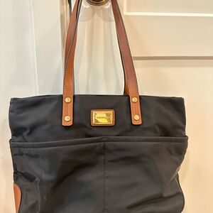 Calvin Klein Black and Tan Tote Bag